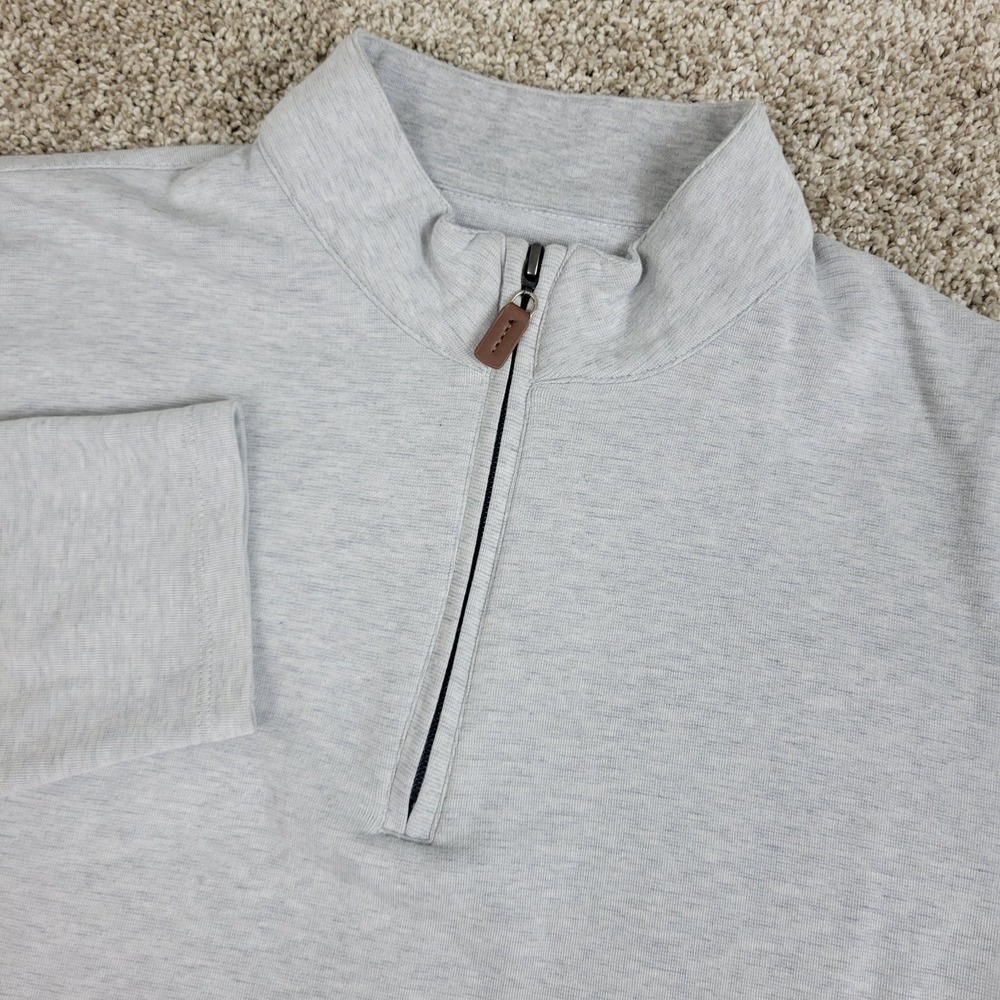 Mizzen+Main Mens Large Solid Gray Performance Stretch Quarter Zip